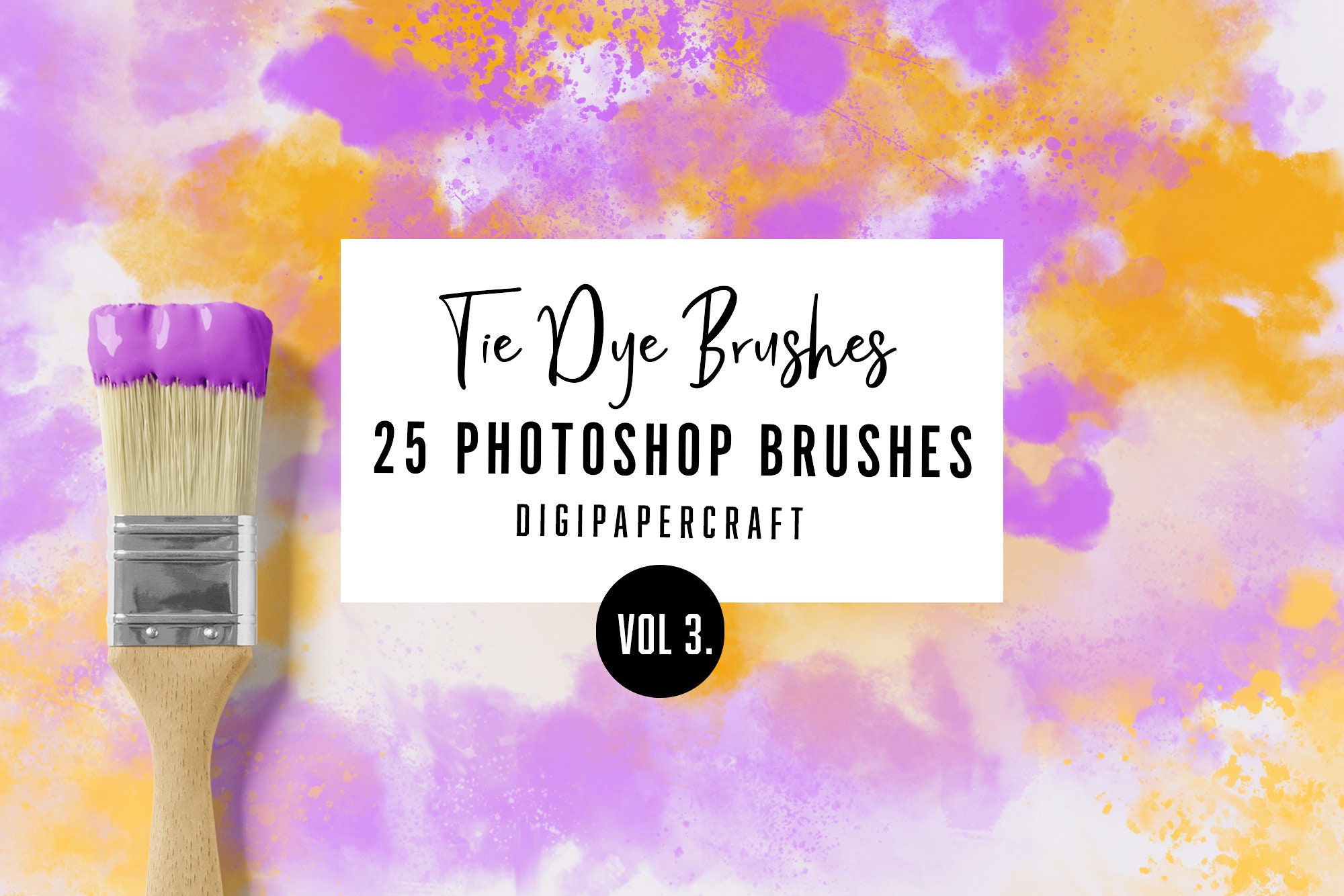 25 Tie Dye Brushes, Tie Dye Digital Brushes, Digital Brush