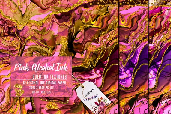 Pink Alcohol Ink paper, Alcohol ink , Watercolor ink Texture