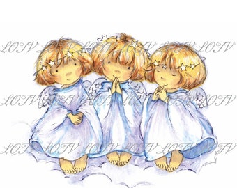 Three Little Angels VINTAGE ANGEL TRIO