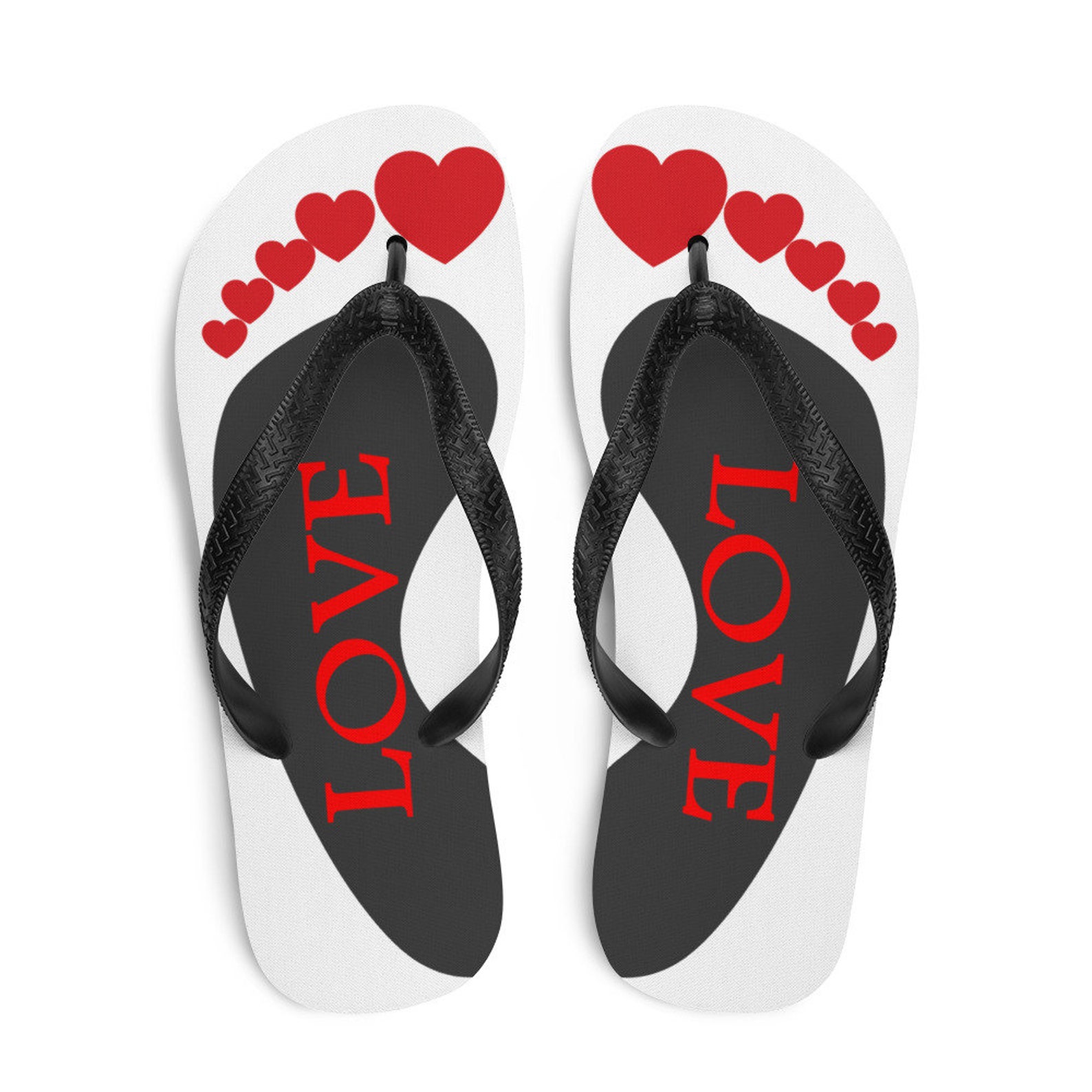 LOVE Heart Toes Flip-flops - Etsy