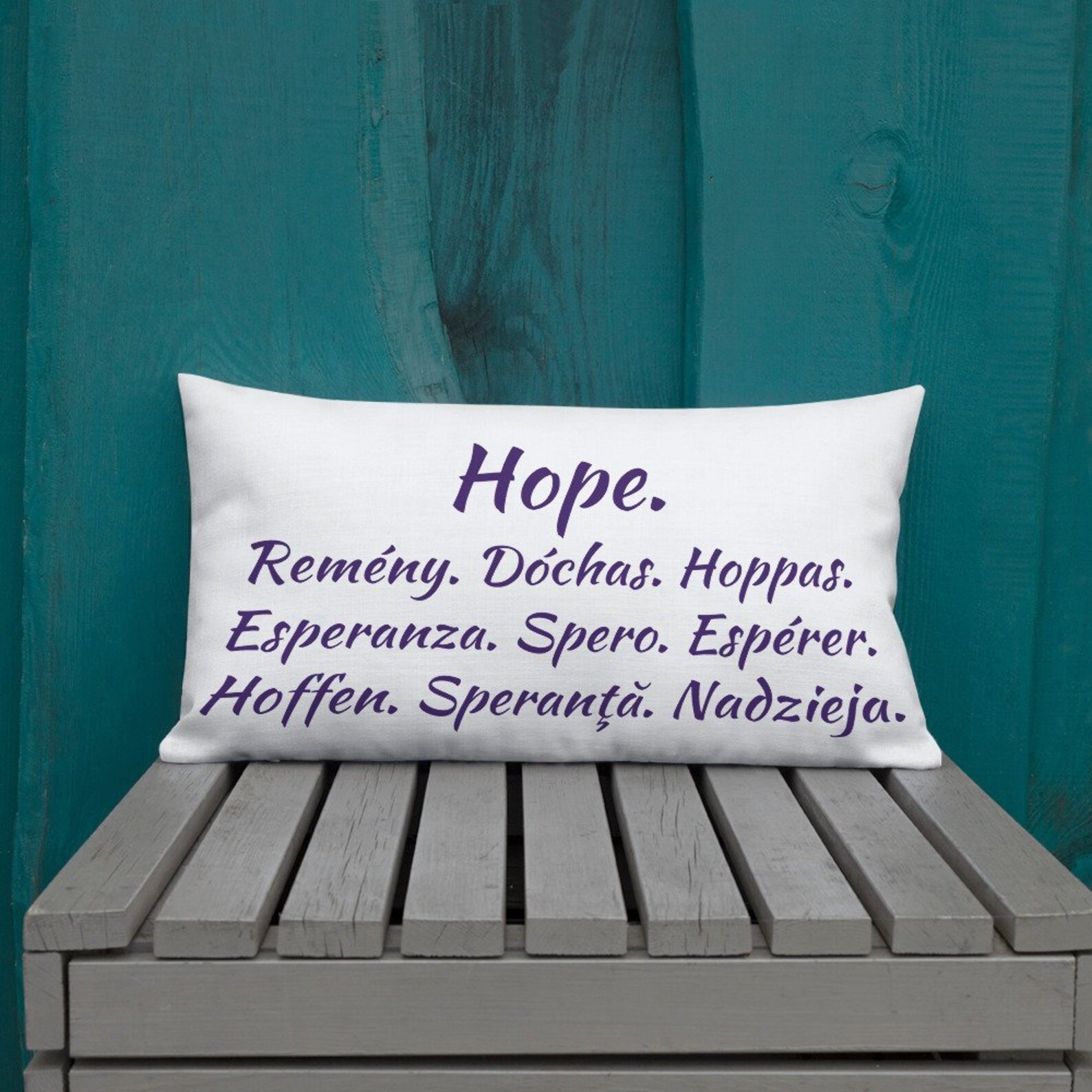 HOPE Languages Premium Throw Pillow double Side Black & Etsy New Zealand