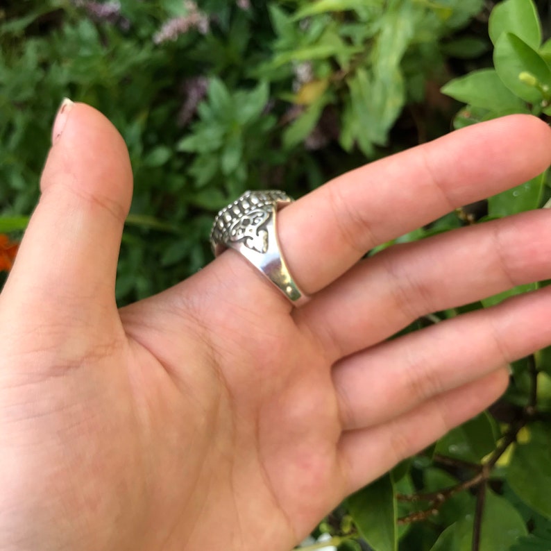 Vintage afghani Arabic script silver ring