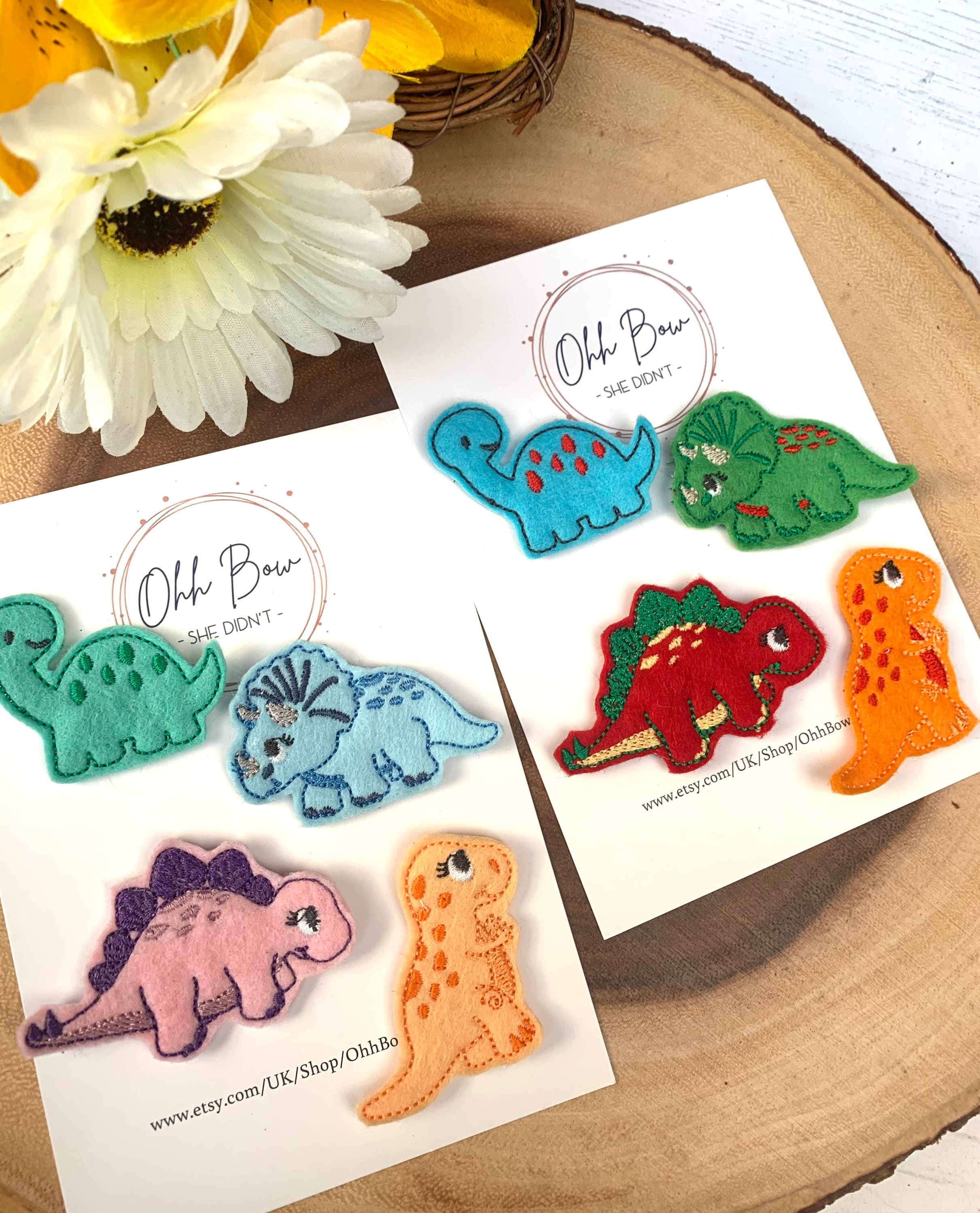 Dinosaur Hair Clips Dinosaur Hair Accessories Dino Bows Etsy
