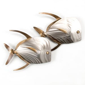 Lookdown Fish Pair Face Right Coastal Metal Wall Decor