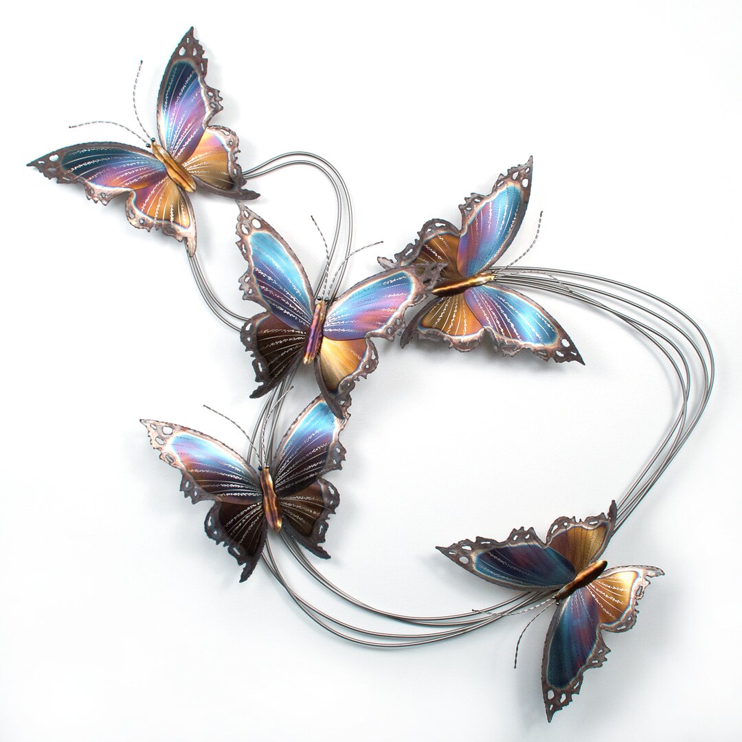 Flight Path I Abstract Butterflies Contemporary Metal Wall Decor - Etsy