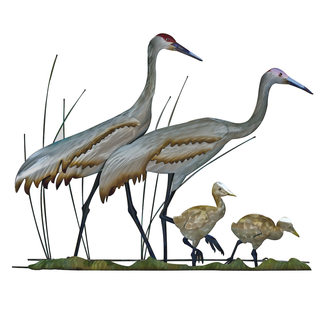 Sandhill Cranes Family Coastal Contemporary Metal Wall Decor Etsy