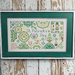 Mini Quaker Sampler St. Patrick's Day Kreuzstichmuster, Kreuzstichvorlage, irischer Sampler Kreuzstichstickerei, Instant Download PDF