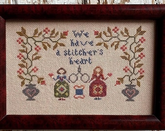Mini Sampler Cross Stitch Pattern, X Stitch Chart, Stitcher Heart Embroidery, Instant Download PDF