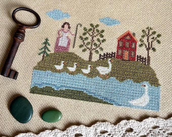 My Geese Mini Sampler Cross Stitch Patterт, X Stitch Chart, Little Farmhouse Embroidery, PDF Download