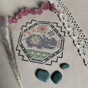 Little Hippo Cross Stitch Pattern, Easy Counted Cross Stitch Chart, Tiny Quaker Children&#39;s Cross Stitch Embroidery, Instant Download PDF