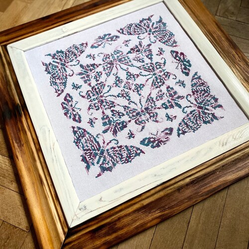 Antique Floral Sampler Cross Stitch Pattern Easy Counted Etsy