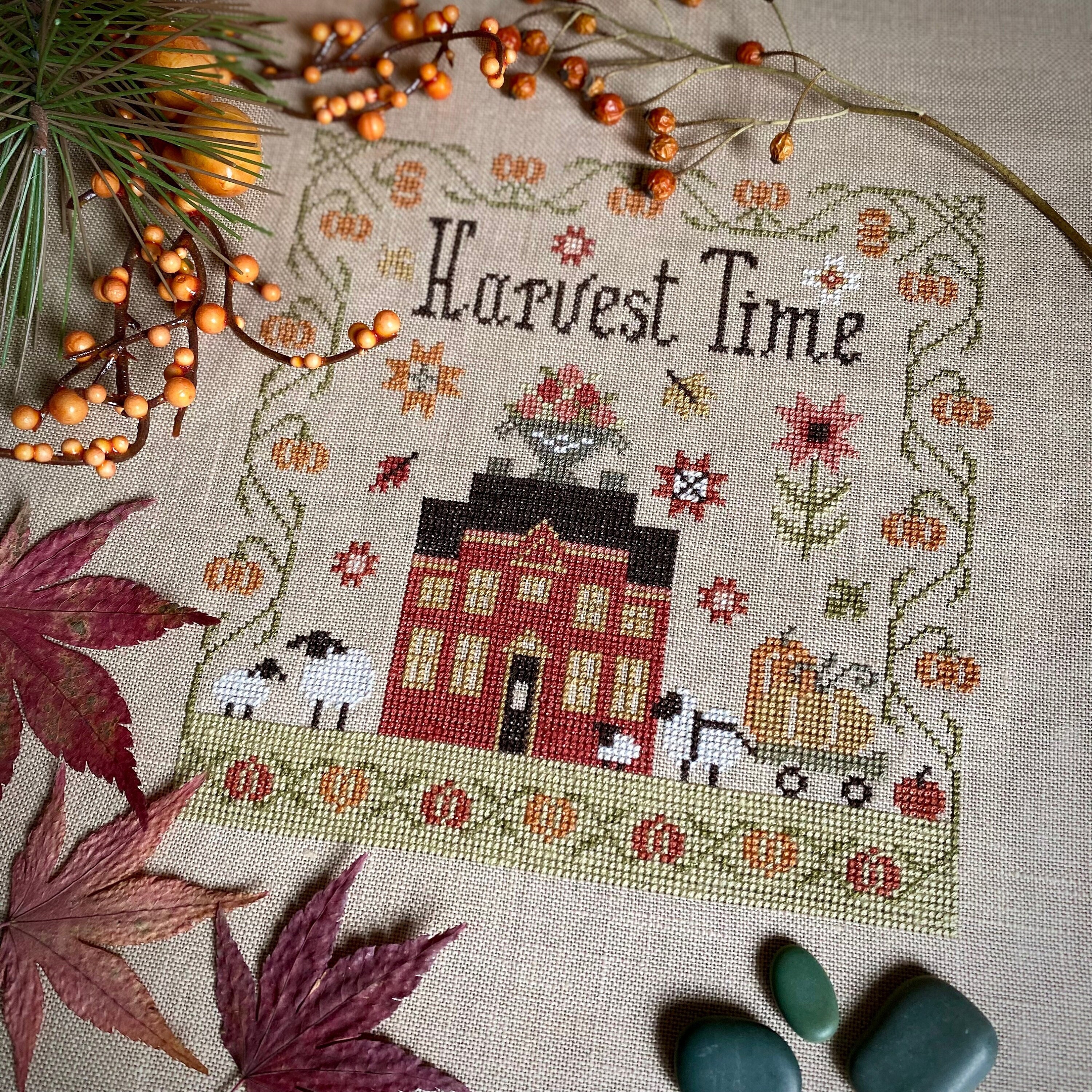 Harvest Time Sampler Cross Stitch Pattern, Counted X Stitch Chart, Fall ...