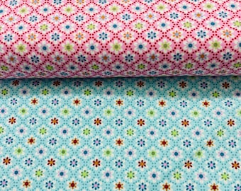 Cotton fabric woven * Julia * Swafing, flowers, light blue, pink, colorful, 140 cm wide, 100% cotton