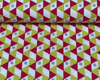 Baumwollstoff Webware  Dreiecke , Gelb , Pink , 160 cm breit
