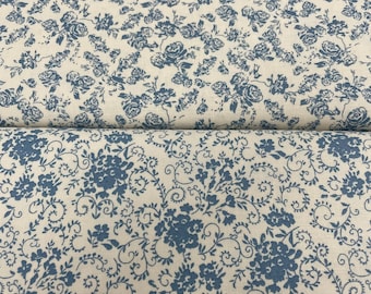 Tejido de algodón * flores * azul / blanco , 2 diferentes Variantes, 135 cm de ancho