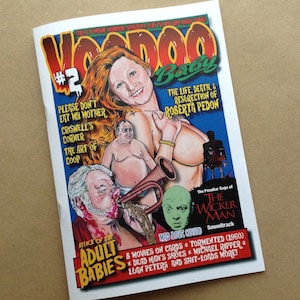 VOODOO BABY ISSUE #2 Vintage 'B' en vintage horrorfilms, retrobabes, rondborstige Roberta Pedon, zines, monsters, rare dingen, rieten man-muziek