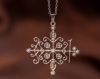 Pre-Order* | Legba Nan Baryè A | Haitian Vodou Vèvè Necklace | Papa Legba | Altar Supplies |  Spirituality Jewelry