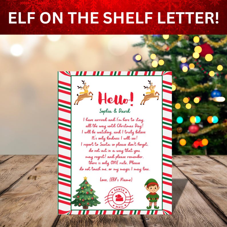 Elf on the Shelf Welcome Letter | Printable Christmas Letter (digital ...