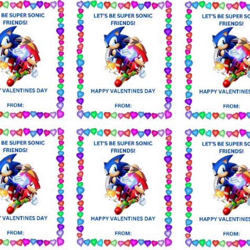 Sonic Valentines Cards - Etsy