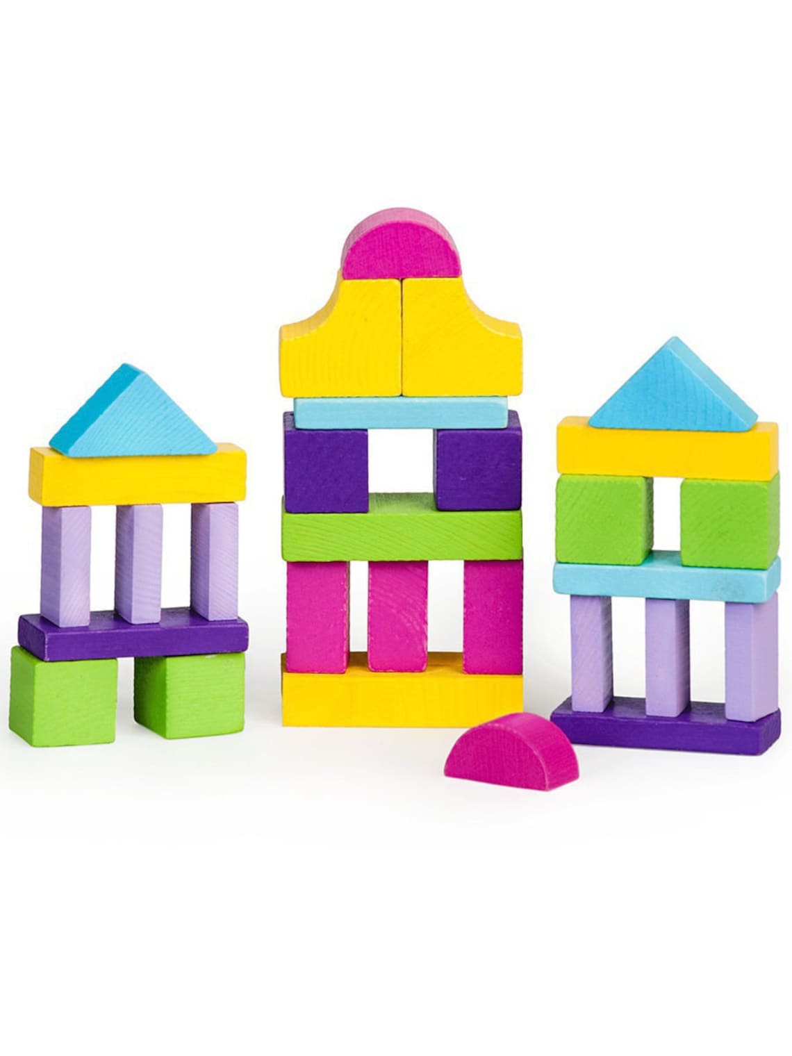 Wooden Blocks Set of 30 Wooden Town set Wooden blocks Etsy