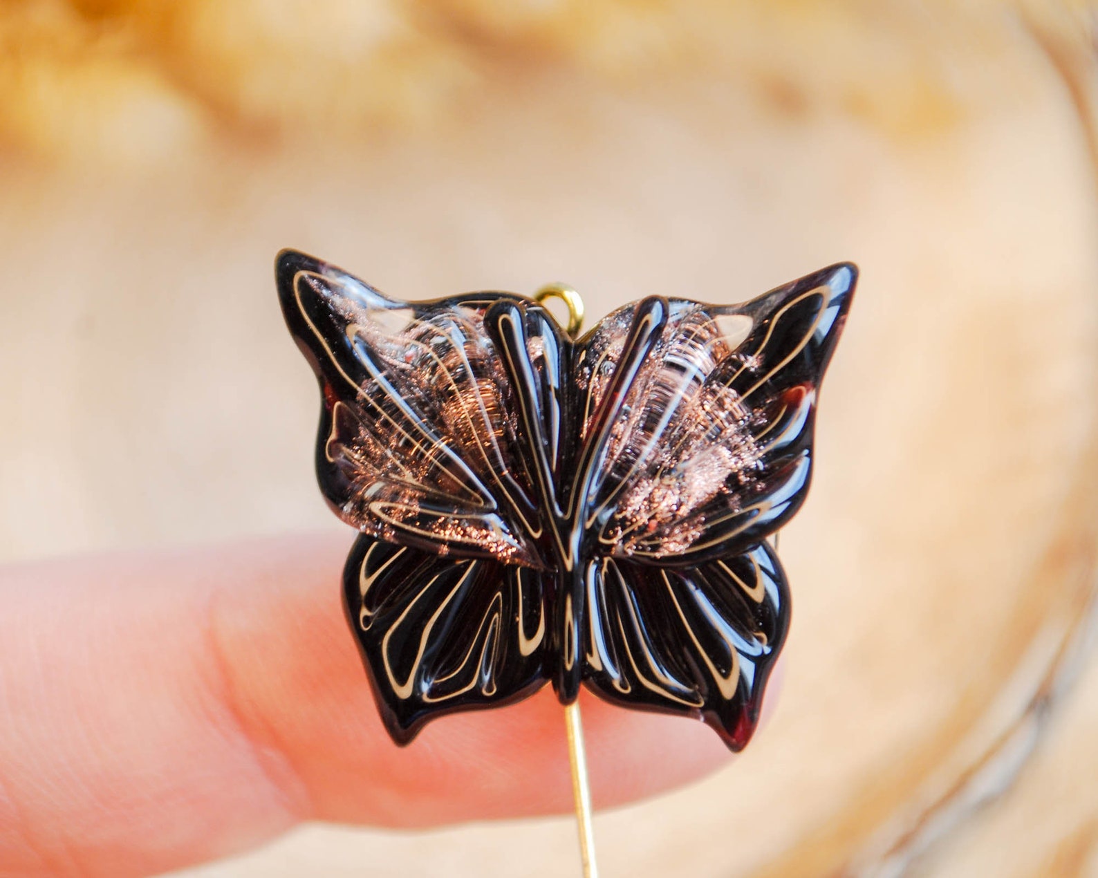 Black butterfly beads Handmade animal butterfly lampwork Etsy