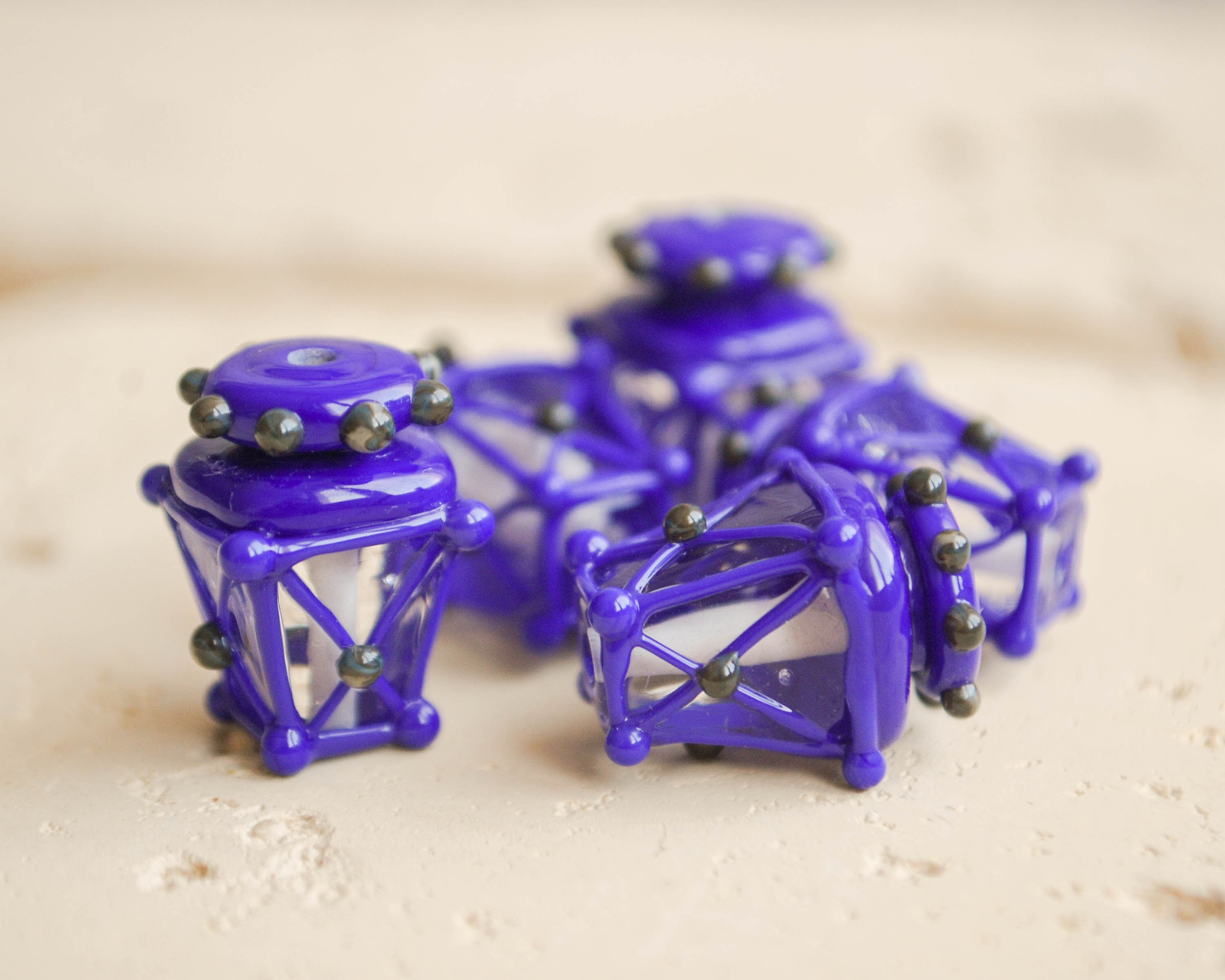 Lantern beads Lampwork glass beads Handmade Murano Glass Etsy