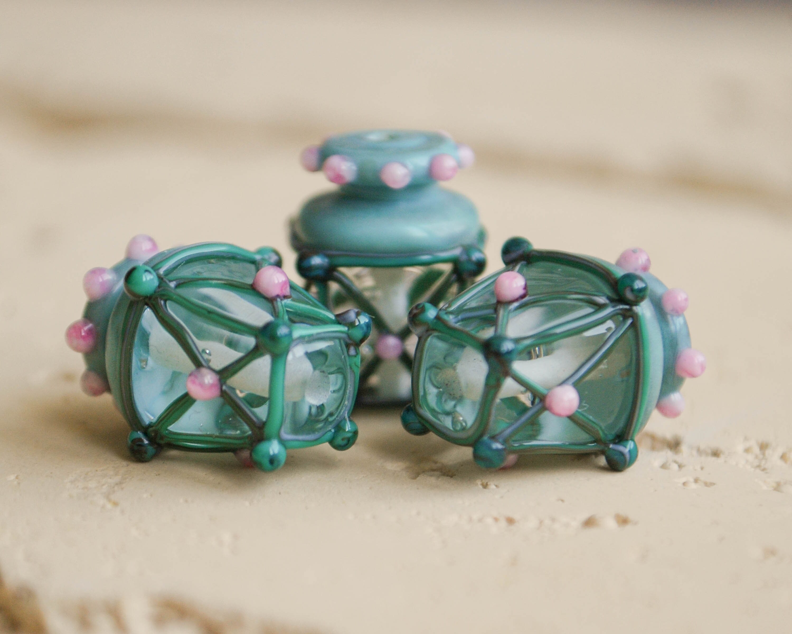 Lantern beads Lampwork glass beads Handmade Murano Glass Etsy