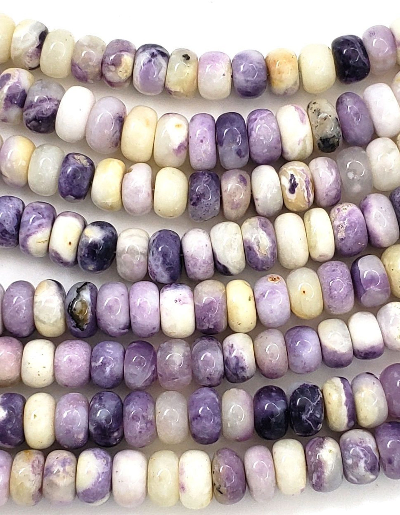 Natural mexican morado purple opal 7-7.5mm rondell beads 13 | Etsy