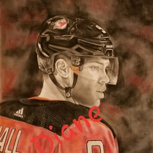 Impression en édition limitée NJ Devils Taylor Hall (signée et numérotée par l'artiste)