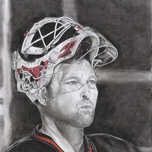Martin Brodeur, NJ Devils, limitierter Auflagendruck eines Kunstwerks des Künstlers (signiert und nummeriert vom Künstler)