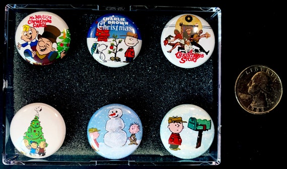 Mr Eight Magoo/'s Christmas Carol Set B 8 Xmas Christmas 1 inch Round Magnets