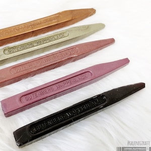 Cera para brasão de armas / cera para letras / cera para lacre cobre, quartzo rosa, platina, âmbar, vermelho granada