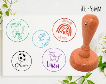 wooden stamp with name / kids stamp / school stamp