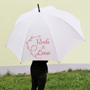 Parapluie blanc avec inscription / pour mariage ou enterrement de vie de jeune fille