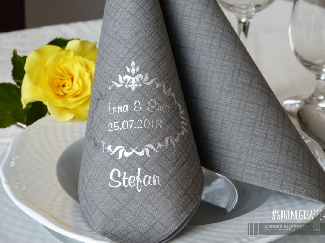 Wedding Napkins / Printed Napkins / Napkins With Names Pattern Etsy