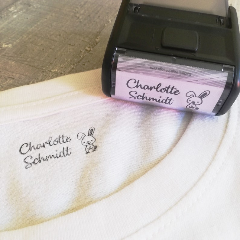 Textile stamp / self-inking stamp / personalized with name / custom / stamp for clothes / kindergarten / school image 2