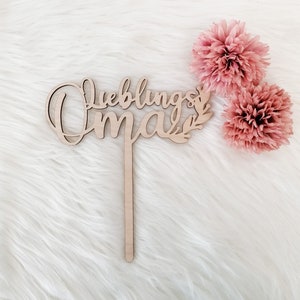 Cake topper / name of wood/  wedding gift / grandma / grandpa / dad