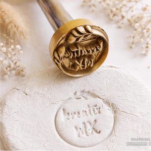 Tonstempel u. Töpferstempel personalisiert / Prägestempel aus Messing / Seifenstempel