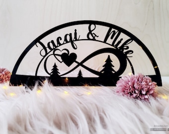 Love arch "Black Edition"/ candle arch made of black acrylic with name