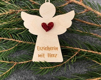 Holzengel / Anhänger aus Holz /  Weihnachtsanhänger / Geschenkanhänger