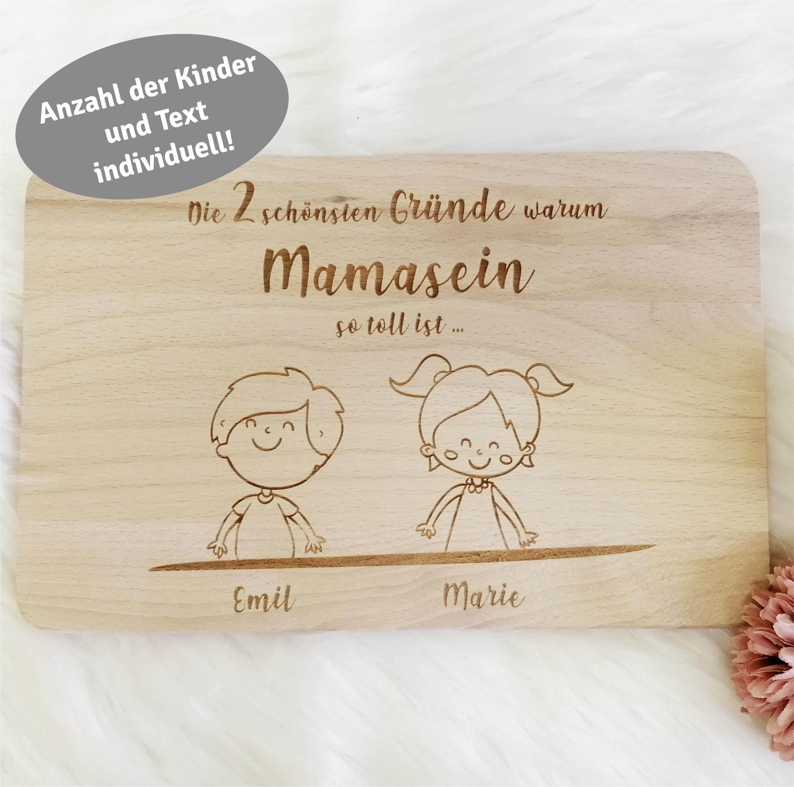 Frühstücksbrettchen mit Motiv / Geschwister Motiv