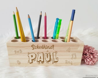 Personalised Pencil Box / Desk Organiser Montessori | Pencil Box Wood