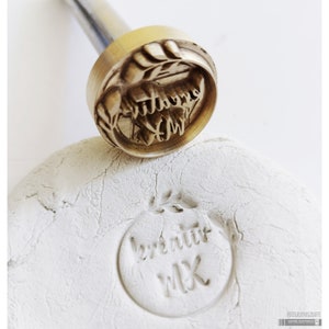 Personalised clay stamp / embossing stamp / soap stamp made of brass