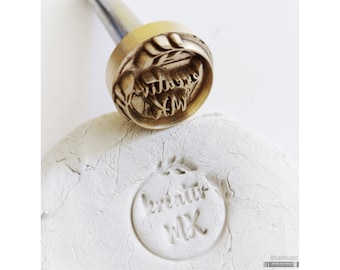 Personalised clay stamp / embossing stamp / soap stamp made of brass