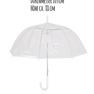 Regenschirm mit Schriftzug / für Hochzeit oder Jungesellinnenabschied