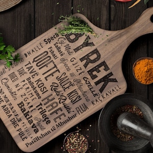 Albanian Cutting Board Albania Food Shqiptar Tirana Byrek Albanian Gift Wooden Cutting Board