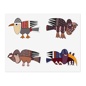 Nazca Moody Pelican Sticker Sheets Ancient Peruvian Bird Lover Pelicans Birder Stickers