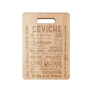 Peru Food Peruvian Food Wooden Cutting Board Ceviche Peru Foodie Chef Wood Kitchen Gift