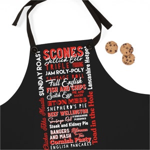 British Food Schürze England Foodie Leichte Schürze British Cook Englische Schürze Fish And Chips London Geschenk