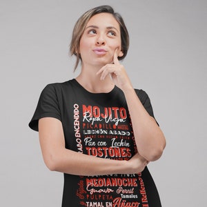 Cuban Food Unisex Heavy Cotton Tee Cuba Foodie Shirt Latin Kitchen Caribbean Cook Cuban Gift Idea T-Shirt Made in the USA